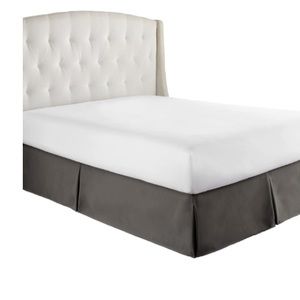 HC collection NWT bedskirt gray microfiber box pleats 14” drop king size